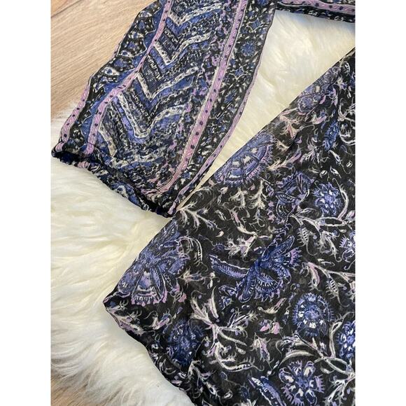 NWT Lucky Brand Live in Love Womens Sz Medium Sheer Blouse Boho Peasant - Picture 7 of 15